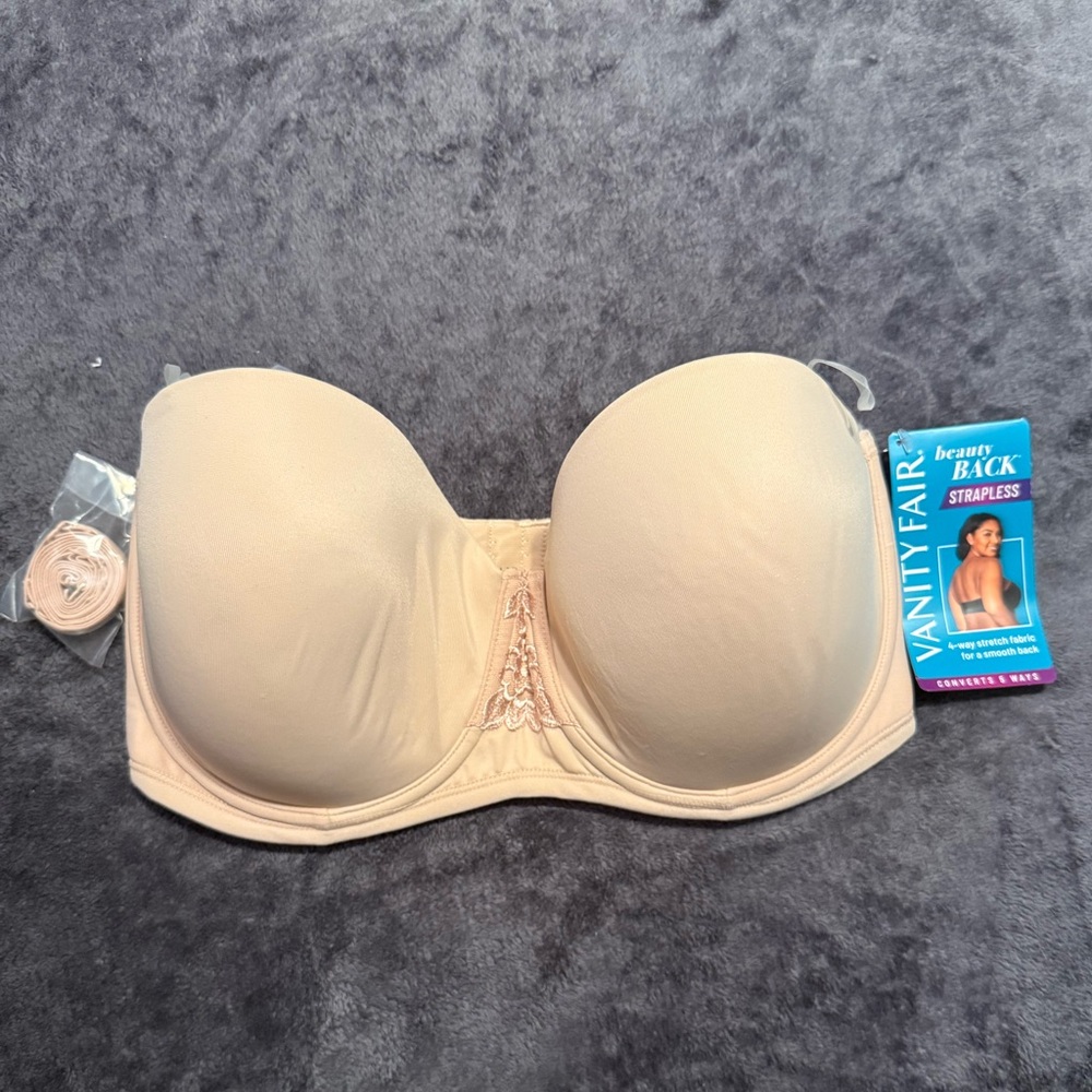 NWT Vanity Fair Beauty Back Strapless Bra 34DD